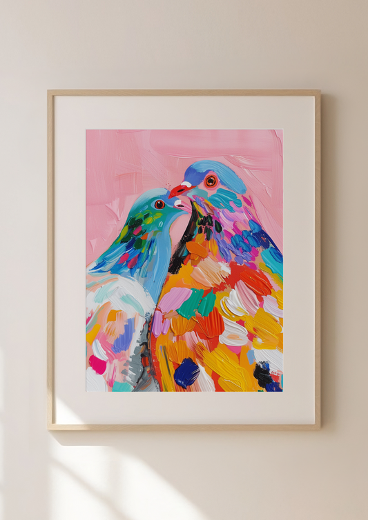 Pigeon Art Print - "Love Birds" Limited Edition 06