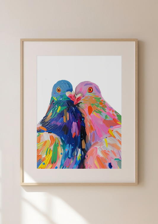 Pigeon Art Print - "Love Birds" Limited Edition 07