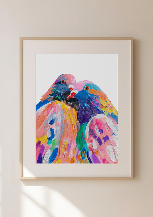 Pigeon Art Print - "Love Birds" Limited Edition 08